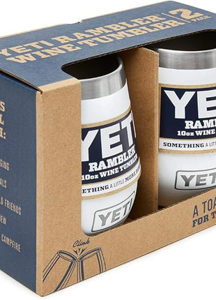 YETI Rambler 10 oz Wine Tumbler, Vacuum Insulated, Stainless Steel, 2 Pack