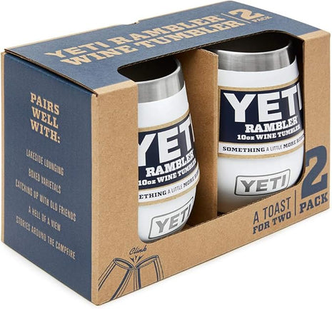 YETI Rambler 10 oz Wine Tumbler, Vacuum Insulated, Stainless Steel, 2 Pack