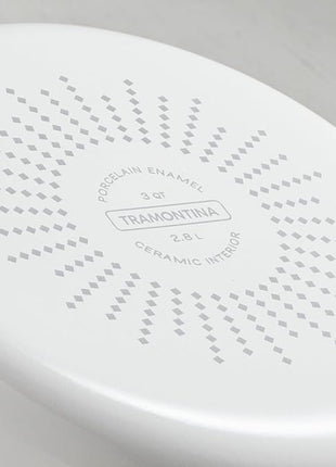 Tramontina Ceramic Non Stick 6-Piece Nesting Sauce Pan Set with Lids - Stackable Nonstick Cookware Set, Dishwasher and Oven Safe, White