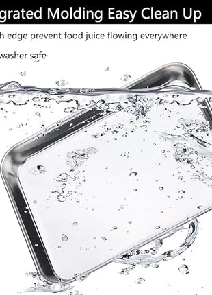 Baking Sheet Set of 2, Bastwe 18 inch Commercial Grade Stainless Steel Baking Pan, Professional Bakeware Oven Tray, Healthy & Non-toxic, Rust Free & Mirror Finish, Easy Clean & Dishwasher Safe