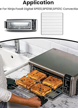 13.4'' x 13.4'' Wire Rack for Baking with Ninja SP101, SP100, SP1001C, SP201 Foodi Air Fry Oven, Stainless Steel Wire Rack for Cooking, Oven Racks Replacements for Ninja Air Fryer Replace