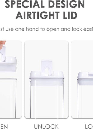 Vtopmart 6 PCS Airtight Food Storage Containers, BPA Free Plastic Snack Containers with Easy Lock Lids, for Kitchen Pantry Organization and Storage, Include 24 Labels, 0.5L