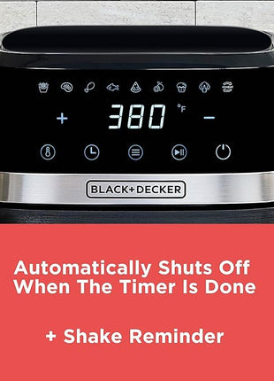 BLACK+DECKER Purifry 2QT Air Fryer, Crispy Deep Fried Taste without the Fat, Plus Bake, Dehydrate, and Keep Food Warm, Digital Touchscreen and Auto Shut-Off