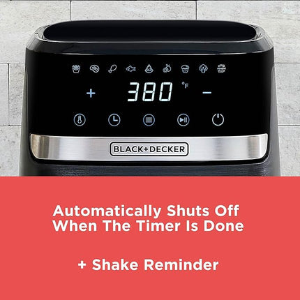 BLACK+DECKER Purifry 2QT Air Fryer, Crispy Deep Fried Taste without the Fat, Plus Bake, Dehydrate, and Keep Food Warm, Digital Touchscreen and Auto Shut-Off