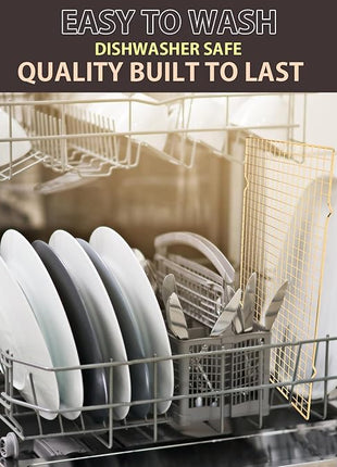 Cooling Rack for Baking, 2-Pack 16x10 Inches Baking Rack, Thick Wire Cookie Rack for Cooking, Roasting, Grilling, Drying, Oven Safe, Fits Half Sheet Pan, Gold