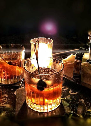 GLASKEY Whiskey Glasses Set of 4,Lead-Free Crystal Old Fashioned Glass,300ml Rocks Glass Tumblers for Drinking Bourbon,Cognac,Irish Whisky,Whiskey Gifts for Men