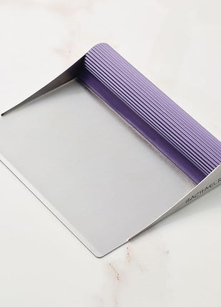 Rachael Ray Tools and Gadgets Stainless Steel Pastry Scraper / Bench Scrape / Kitchen Tool for Baking and Cooking / Dishwasher Safe, Purple
