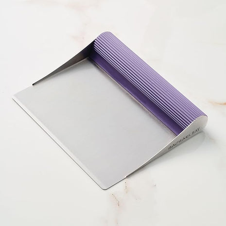 Rachael Ray Tools and Gadgets Stainless Steel Pastry Scraper / Bench Scrape / Kitchen Tool for Baking and Cooking / Dishwasher Safe, Purple