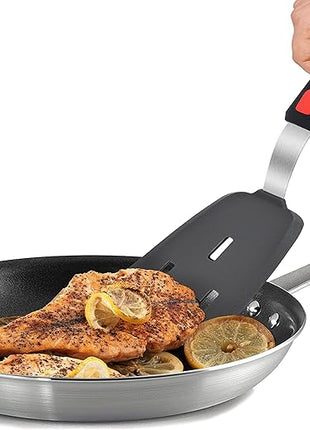 Set of 3, Silicone Spatula Turner,600°F Heat Resistant Cooking Spatulas for Nonstick Cookware, Large Kitchen Utensils BPA Free Rubber Spatula Set for Egg, Pancake, Fish, Burger