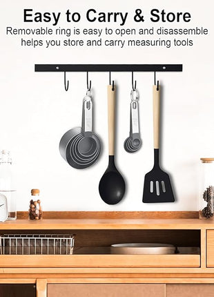 Measuring Cups and Spoons Set of 10 Pieces, Nesting Measure Cups Spoons with Stainless Steel Handle for Dry & Liquid Ingredient, Kitchen Gadgets, Grey