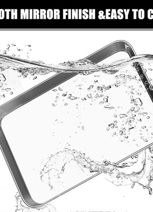 Baking Sheet Cookie Sheet Set of 2, Umite Chef Stainless Steel Baking Pans Tray Professional 18 inch, Non Toxic & Healthy, Mirror Finish & Rust Free, Easy Clean & Dishwasher Safe