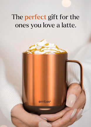 Ember Temperature Control Smart Mug 2, 10 Oz, App-Controlled Heated Coffee Mug with 80 Min Battery Life and Improved Design, Copper