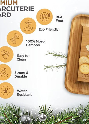 Charcuterie Board Gift Set - Bamboo Cheese Board and Knife Set - Housewarming Gifts for New Home, Wedding Gifts for Couples 2025, Bridal Shower Gifts, Birthday Gifts for Women