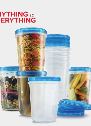 Tafura 10 Pack Leakproof Freezer Containers for Food with Twist Top Lids - 32 Oz BPA Free Reusable Plastic Soup Containers with Screw On Lids - Ideal for Meal Prep, Leftovers & Pantry Organization