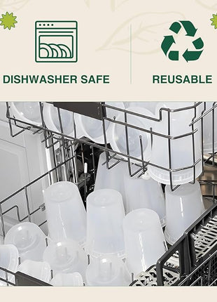 Glotoch Soup Containers With Lids, 48 Pack 8 oz(1 Cup) Deli Containers, To Go Container, Freezer Container For Food-Microwave, Freezer & Dishwasher Safe Eco-Friendly, BPA-Free, Reusable&Stackable