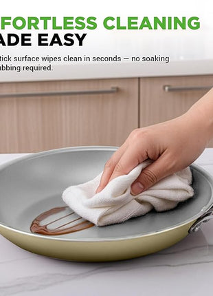 NutriChef 20-Piece Non-Stick Bakeware and Cookware Set - Utensils Including Pots and Baking Pans Made with Durable Aluminum, Tempered Glass Lids, Heat-Resistant Utensils, Easy-Clean Design (White)