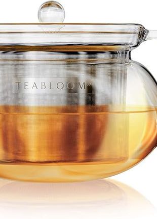 Teabloom Kyoto 2-in-1 Tea Kettle and Tea Maker – Glass Teapot with Removable Loose Tea Infuser – Tea Connoisseur's Choice