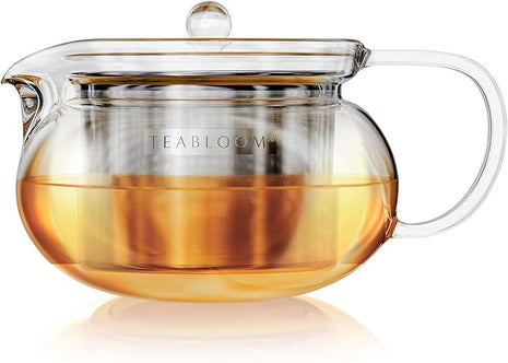 Teabloom Kyoto 2-in-1 Tea Kettle and Tea Maker – Glass Teapot with Removable Loose Tea Infuser – Tea Connoisseur's Choice