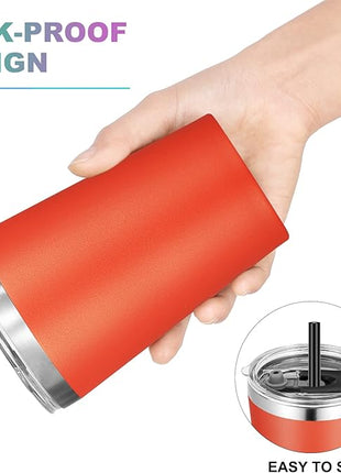 VEGOND 12oz Tumbler Stainless Steel Tumbler bulk Vacuum Insulated Double Wall Travel Tumbler with Lid and Straw Reusable Tumbler, Brick Red 1 Pack