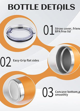 StarSpeed 20oz Tumbler Bulk with Lid, Stainless Steel Insulated Tumblers Double Wall Vacuum Insulated Travel Mug, Powder Coated Coffee Cups for Hot and Cold Drinks(Orange,1)