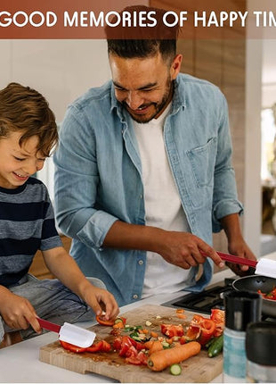 Norme 8 Pcs High Temp Silicone Spatulas Heat Resistant Rubber Spatula Commercial Silicone Scraper with Handle for Kitchen Cook Baking Mixing Utensil, Dishwasher Safe (10 Inch,14 Inch)