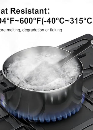 Premium Silicone Spatula Set, JXWING Flexible Heat Resistant Non-slip Handle Baking Cooking Rubber Spatulas, Black