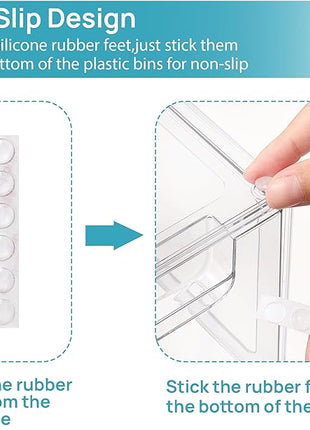 Vtopmart 6 pack Stackable Storage Drawers, 6.6''Tall Acrylic Bathroom Makeup Organizers,Clear Plastic Drawers For Vanity, Undersink, Kitchen Cabinet,Pantry Organization and Storage