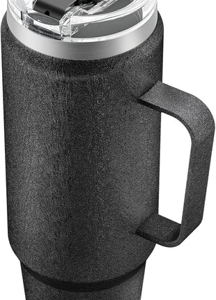 Meoky 40oz Tumbler with Handle, Stainless Steel Travel Mug with 2-in-1 Straw and Sip Lid, Vacuum Insulated Coffee Mug, 100% Leak Proof, Keeps Cold for 34 Hours or Hot for 10 Hours (Night)