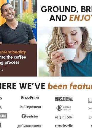 JavaPresse Manual Stainless Steel Coffee Grinder - 18 Adjustable Settings, Portable Conical Burr Grinder for Camping, Travel, Espresso - With Hand Crank