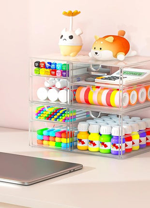 Versatile Acrylic Makeup Organizer, Drawer Organizer - Transparent Desktop Storage for Cosmetics, Office Supplies & More - Clear Organizer for Home & Office Use