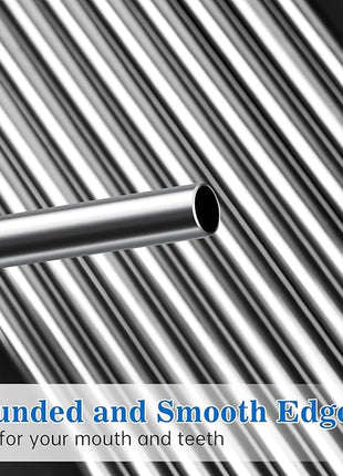 Tomorotec 8PCS 12" Stainless Steel Straws 4 Bent & 4 Straight for 40oz Stanley Tumblers, Reusable Food-Grade Drinking Straws with Cleaning Brush for Smoothies, Milkshakes, Iced Coffee, Dishwasher Safe