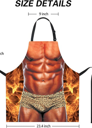 Funny Men Cooking Grilling Aprons Muscles Guy BBQ Funny Gag Gifts for Christmas, White Elephant Gift Exchange (Muscleman, One Size)