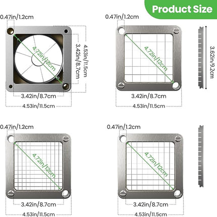 1/2" Replacement Blade & Push Block for Vegetable Chopper Dicers – Ultra Sharp Stainless Steel Cutter, Fits Multiple Brands, Easy to Install & Clean, Ideal for Home and Commercial Kitchens