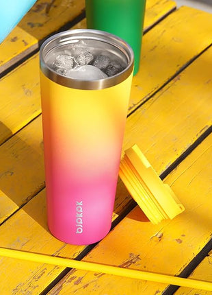 BJPKPK 30oz Tumbler With lid And Straw Stainless Steel Travel Coffee Mug Insulated Tumblers Cups,Light Blue Leopard