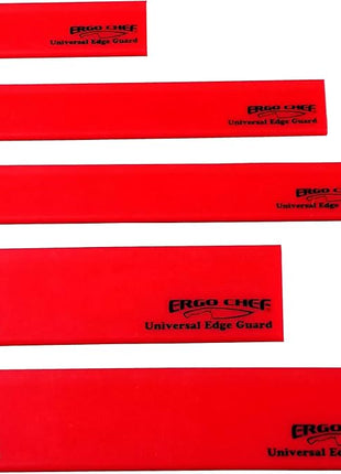 Ergo Chef 5pc Universal Knife Edge Guard Set (Red) Multi-sized/Chef knife, Santoku, Bread, Utility and Paring knives