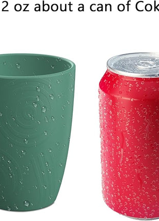 Homienly Wheat Straw Cups Plastic Cups Unbreakable Drinking Cup Reusable Dishwasher Safe Water Glasses (12 OZ Forest Series)