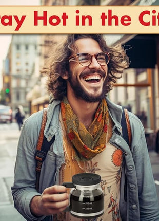 Cupa Joe Coffee Mug – 20oz Borosilicate Glass Diner Pot Mug with Spill-Proof Lid – Funny Novelty Gift for Coffee Lovers, Dads, Office, Travel & More