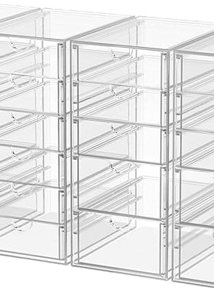 Desk Organizers And Accessories With 22 Drawers, 4 Pack Office Desktop Drawers, Plastic Makeup Organizer Containers Bins With Drawers Desk Organization, Bathroom Organizers Storage Case Box Cube