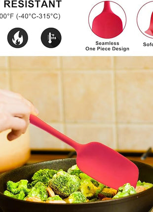 Silicone Spatula Set, 4 Pcs Heat Resistant Rubber Spatula, Spatulas for Kitchen Use, Kitchen Spatulas for Nonstick Cookware, Silicone Kitchen Utensils Sets with Strong Handle, Dishwasher Safe