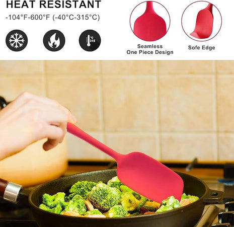 Silicone Spatula Set, 4 Pcs Heat Resistant Rubber Spatula, Spatulas for Kitchen Use, Kitchen Spatulas for Nonstick Cookware, Silicone Kitchen Utensils Sets with Strong Handle, Dishwasher Safe