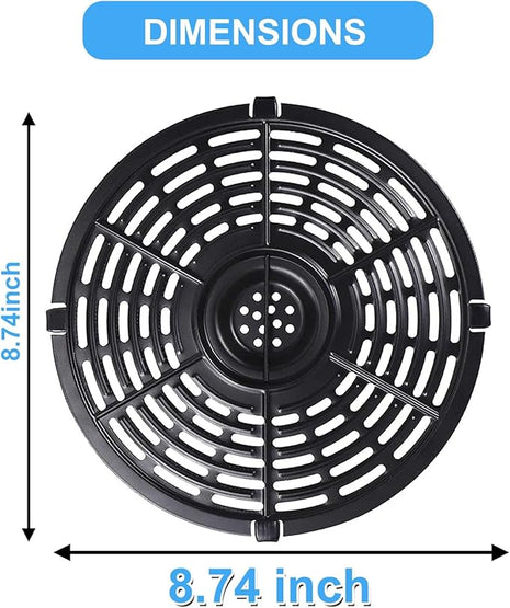 Air Fryer Grill Pan for Power XL 5QT Air fryer, 8.7'' 5QT Round Non-Stick Replacement Tray Rack Parts Accessories Crisper Plate Grill Plate, Dishwasher Safe