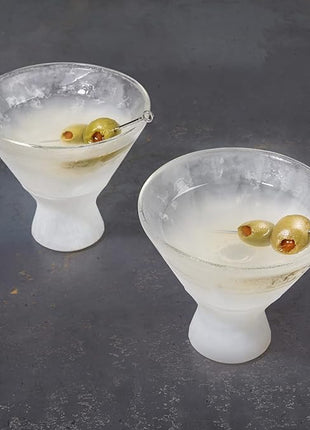 Host Stemless Martini Glasses, Cocktail Glasses, Double Walled Insulated Drinking Glass, Frozen Cups to Keep Your Drinks Cold, Set of 2