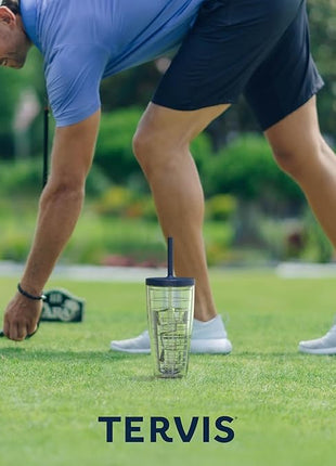 Tervis Tropical Animal Collection Made in USA Double Walled Insulated Tumbler Travel Cup Keeps Drinks Cold & Hot, 24oz with Straw Lid, Seahorse