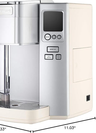 Cuisinart Coffee Maker, Single Serve 72-Ounce Reservoir Coffee Machine, Programmable Brewing & Hot Water Dispenser, Stainless Steel, Cream