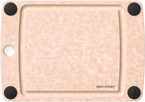 Epicurean All-In-One Cutting Board with Non-Slip Feet and Juice Groove, 10" × 7", Natural/Black