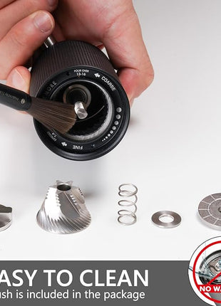 TIMEMORE Chestnut C3S Pro Manual Coffee Grinder, Stainless Steel S2C Conical Burr Coffee Grinder, Hand Coffee Grinder with Foldable Handle, Adjustable Grind Setting for Travel/Camping/Home, Black