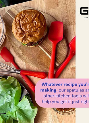GIR: Get It Right Silicone Kitchen Spatula - Non-toxic Cooking Utensils for Nonstick Cookware, Cooking and Baking, Skinny - 11IN - Red