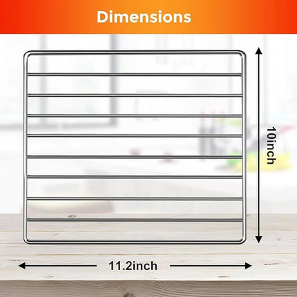 Air Fryer Rack for Cuisinart TOA-28 AFR-25 Air Fryer Convection Toaster Oven, 11.2''*10'' Air Fryer Stainless Steel Wire Rack Basket Tray Accessories Parts, Dishwasher Safes