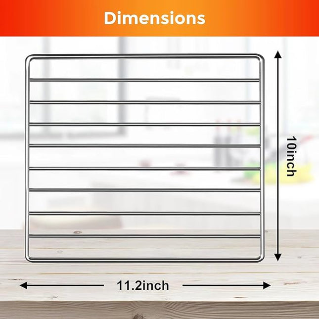 Air Fryer Rack for Cuisinart TOA-28 AFR-25 Air Fryer Convection Toaster Oven, 11.2''*10'' Air Fryer Stainless Steel Wire Rack Basket Tray Accessories Parts, Dishwasher Safes