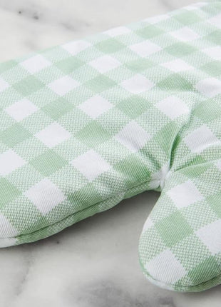 KitchenAid Gingham Oven Mitt 2-Pack Set, Pistachio, 7"x13"
